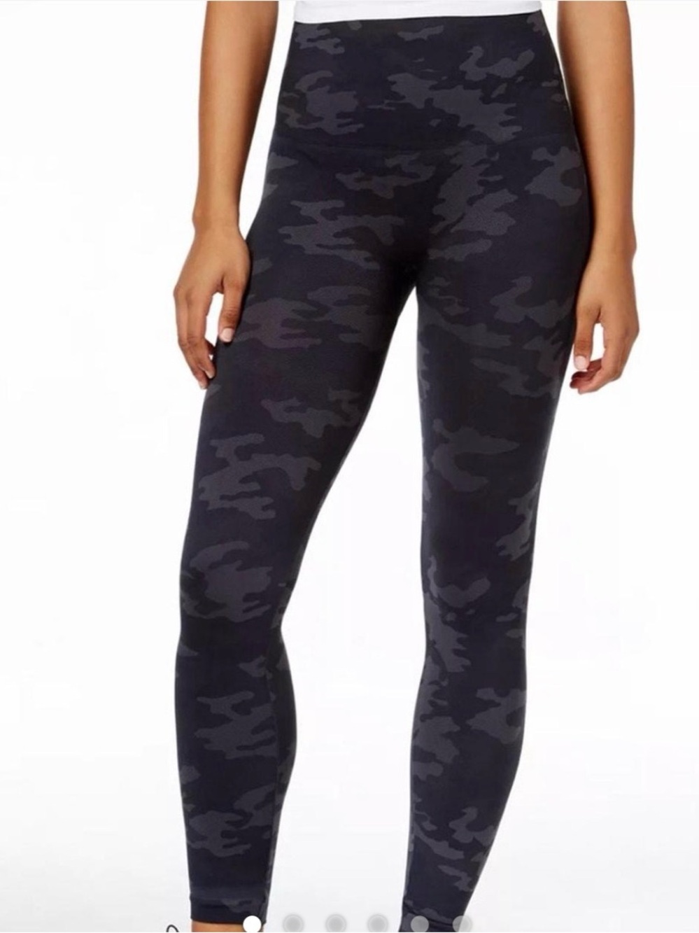 Spanx High-Rise Black Camo Leggings with no Front Seen - Women's Active Pants